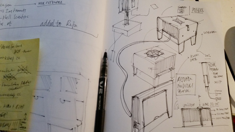 The First sketches for portable grouu at Fab Academy 2017