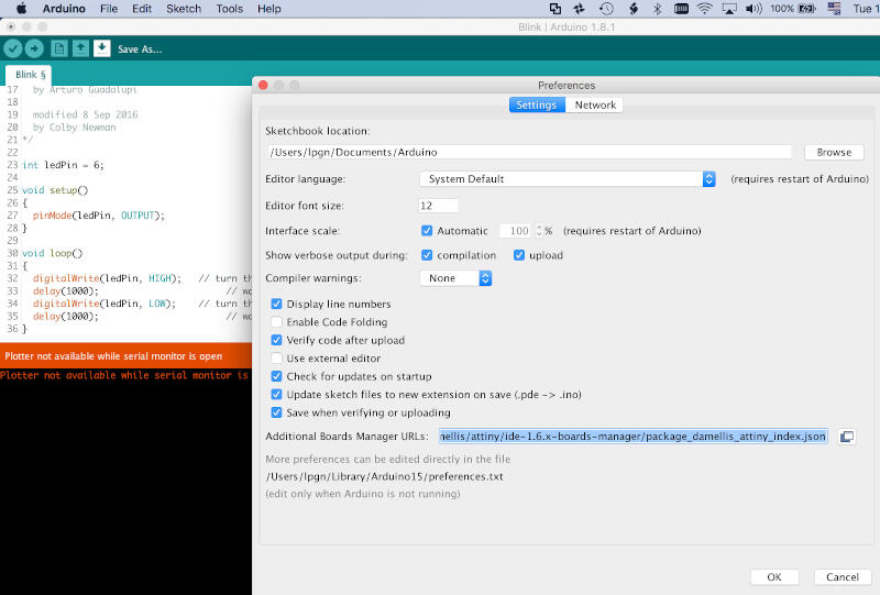 Adding board to Arduino IDE